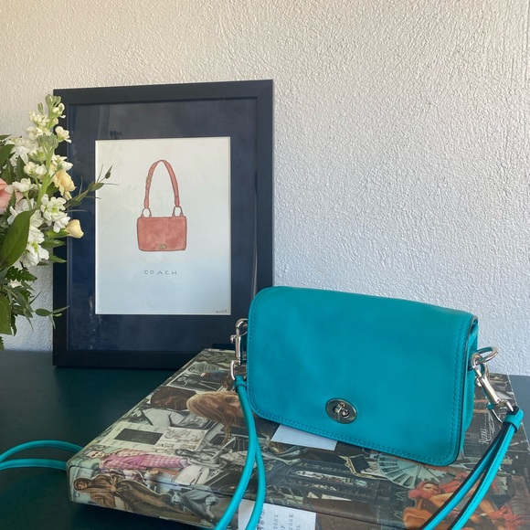Coach Legacy Penny Turquoise Crossbody Bag - Picture 1 of 9
